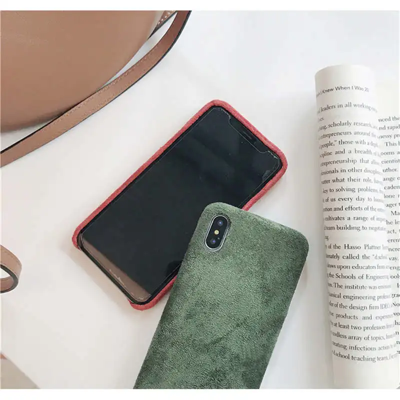 Бархатный Чехол для Iphone 6 6s 7 8P X Xs Xr Max из плюшевой ткани |