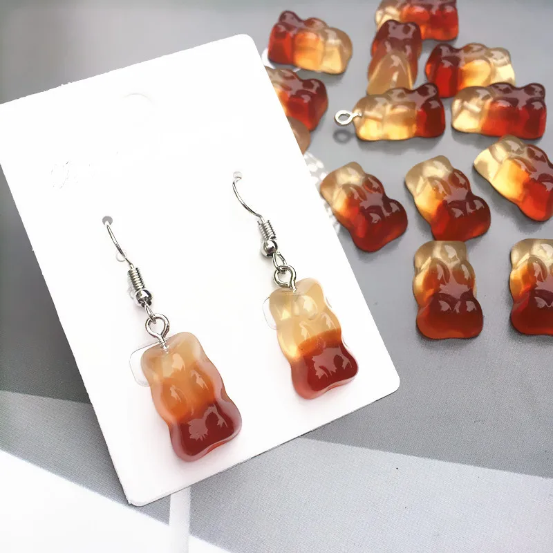 Серьги-подвески в виде медведя из каучука | Украшения и аксессуары