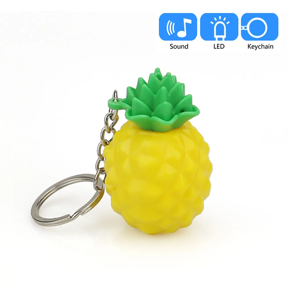 Автомобиль Стайлинг милый мультфильм брелок в виде ананаса со светодиодный