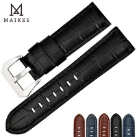 maikes hot selling for dropshipping cow leather watch strap 22mm 24mm 26m watch accessories watchband for panerai watch band