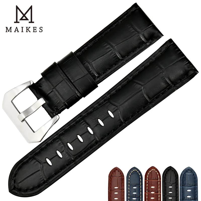 Ремешок MAIKES из коровьей кожи для наручных часов Аксессуары браслет Panerai 22 мм 24 26 м