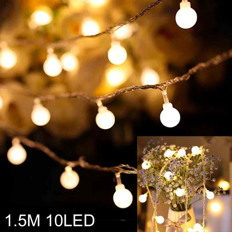 1.5M 10 LED White Рождественская гирлянда, светодиодный украшения для рождественской елки, украшение на открытом воздухе, Рождественский Декор для дома, Рождественский подарок на год - Цвет: 1.5M 10 LED White
