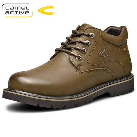 Camel Active/Новые мужские зимние ботинки; модные удобные ботинки из натуральной кожи в западном стиле; теплые зимние ботинки - Цвет: khaki