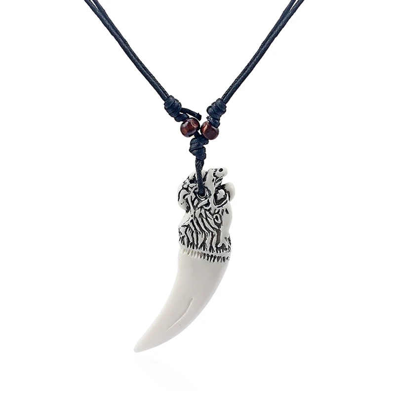 Colgante con forma de hueso de Yak para mujer, collar con colgante de diente/dientes de dragón, amuleto de diente de Animal de resina, 12 Uds.