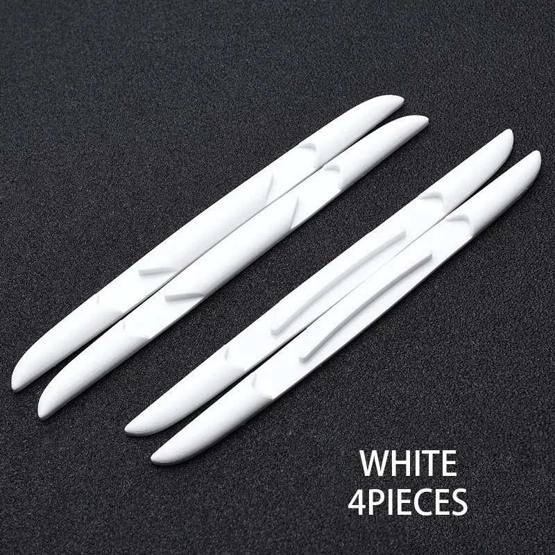 White 4PCS Защита края двери автомобиля, защита от царапин, резиновая наклейка, авто зеркало заднего вида, передний задний бампер, защитная пленка, универсальная отделка - Цвет: White 4PCS