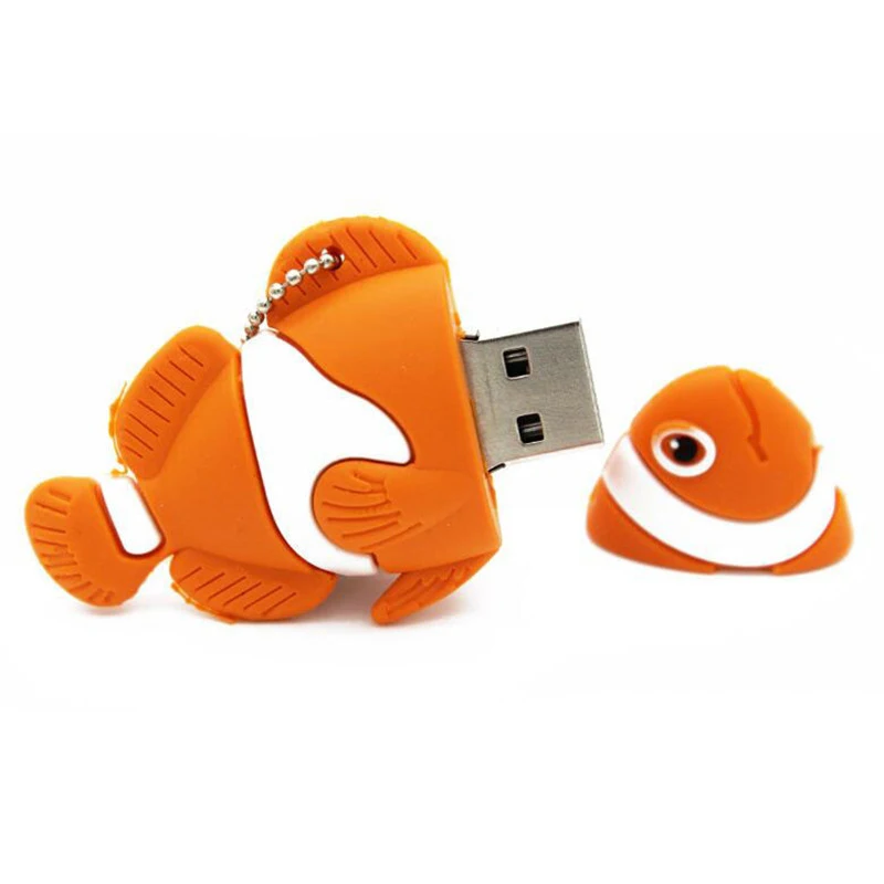 Usb флеш накопитель в виде милых мультяшных животных рыбок карта памяти с реальной