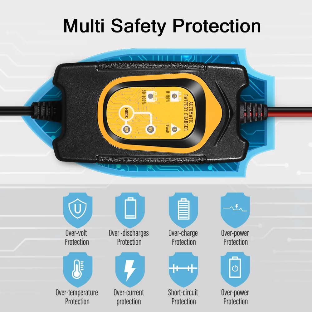 12 V 1.5A зарядное устройство для автомобильного аккумулятора 6 мотоцикла Мото