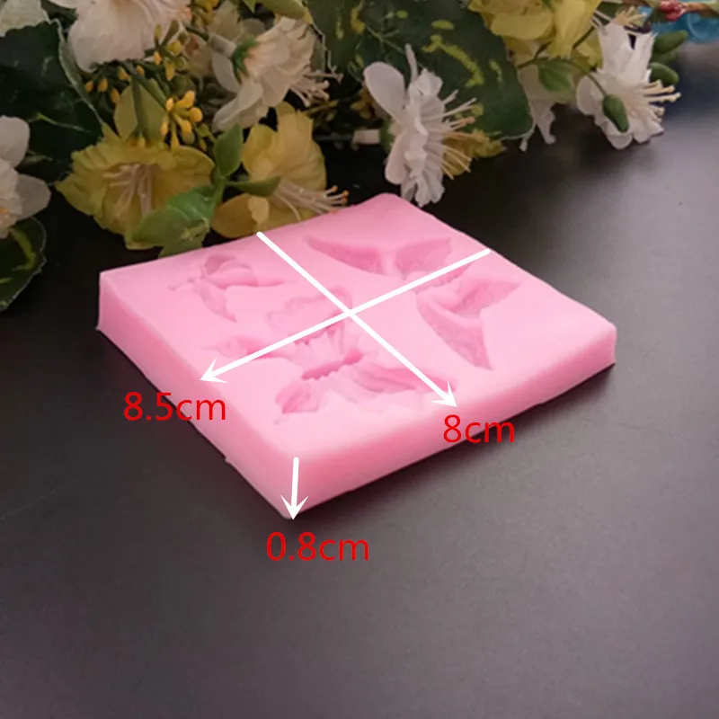 1 шт. DIY Кондитерская Скалка с бабочками Силиконовые бабочка бантом Fondant Mold 3 гнезда пресс-формы для конфет от китайского производителя шоколадное украшение торта прессформы F106