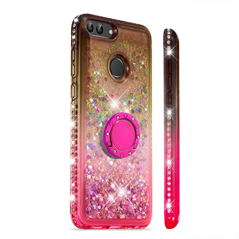 Зыбучие пески bling чехол для телефона huawei P smart Cover TPU задняя крышка для huawei Enjoy 7S FIG-LX1 FIG-LX2 чехол для FIG-LX3 5,65"