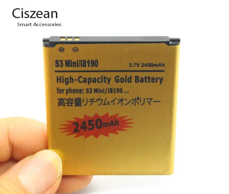 Золотой аккумулятор Ciszean 1x2450 мАч EB425161LU для Galaxy S3 SIII MINI I699 S7562 S9920 I8190 I8160 S7560 J1 Mini J1Mini
