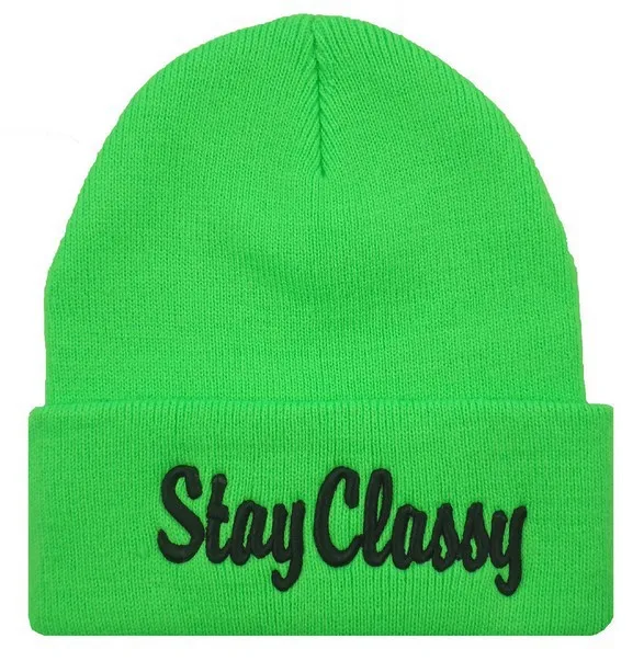 2014 New &quotSTAY CLASSY&quot Beanie Knitted Hat For Women Men Hip hop Cap Winter Free Shipping|cap case|capcaps and t shirts |