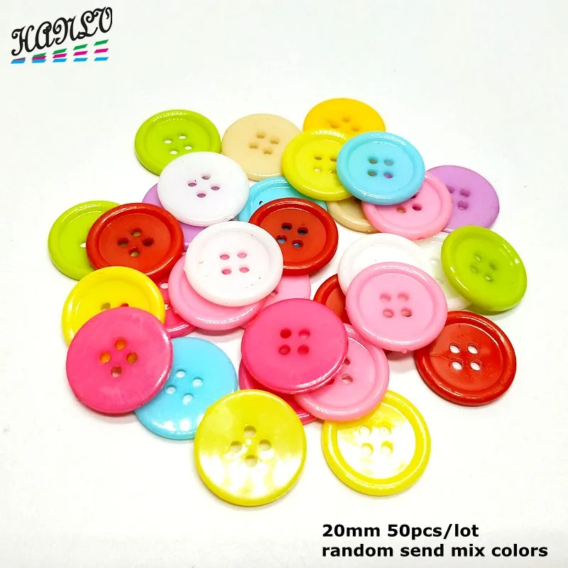 20mm 50pcs mix 9/11/13/15/18/20/22/25/30 мм 9 Размеры круглые 4 отверстия Пластик Кнопки DIY Скрапбукинг ремесла швейной инструменты 20 штук-100 шт - Цвет: 20mm 50pcs mix