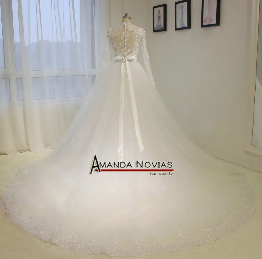 Роскошное свадебное платье со съемным шлейфом 100% реальные фотографии Amanda Novias |