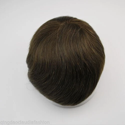 Мужской парик шелковистая прямая хорошее качество индийских реми человека