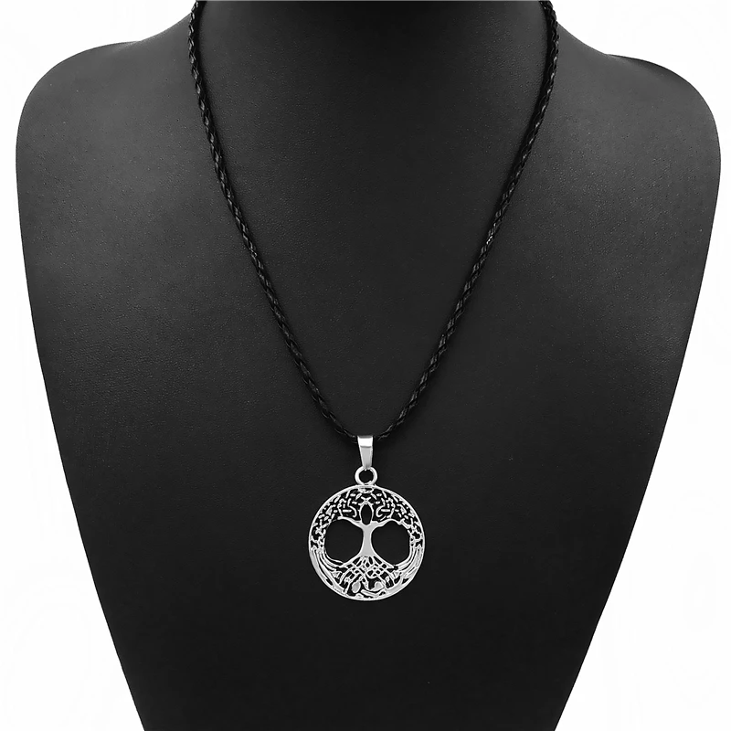 Оптовая продажа 10 шт. мужской ирландский кельтский кулон Древо жизни с черным