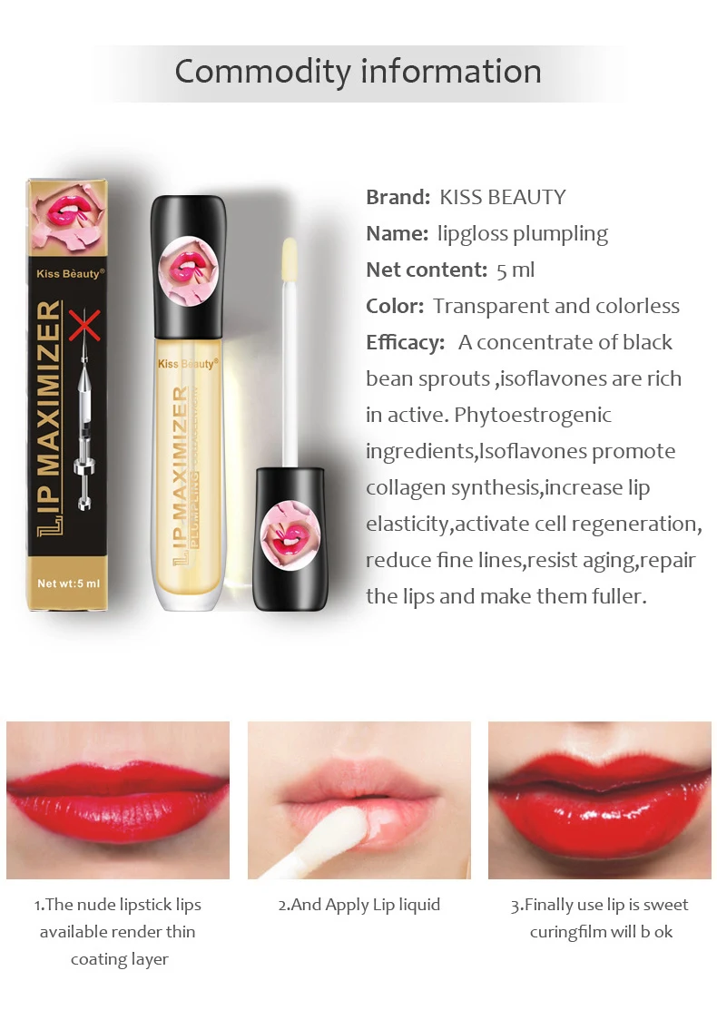 Transparent Lips Gloss Tint Makeup Lip Gloss Sexy Moisturizing Lip Plumper Lips Gloss Enhancement Cosmetics TSLM1