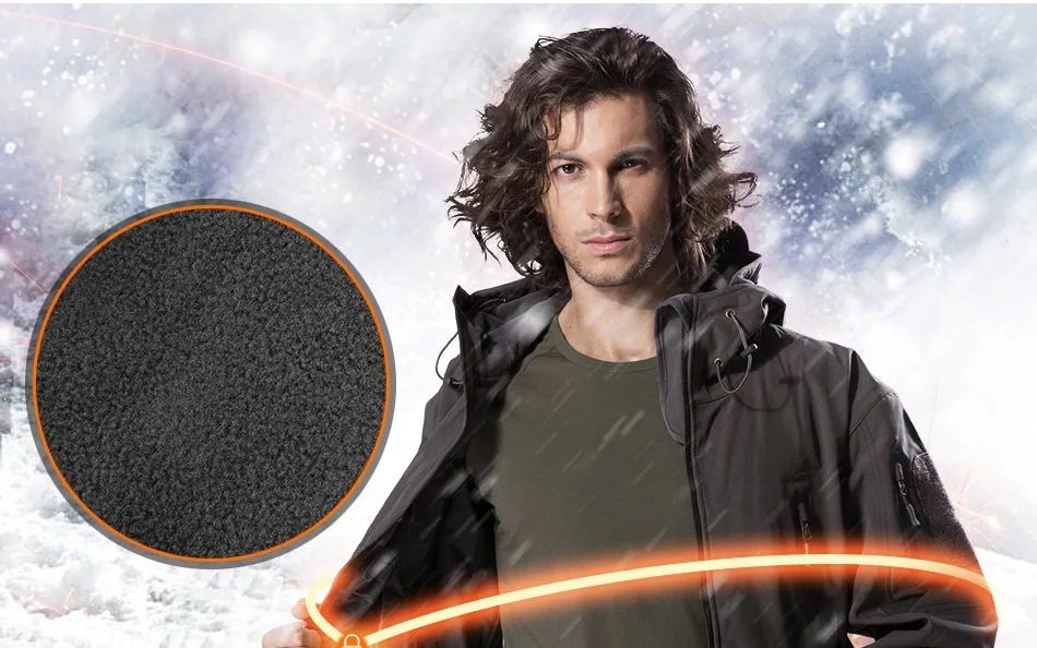 FREE SOLDIER outdoor camping instant waterproof windbreaker softshell jacket men's coat thermal outwear clothing large US size