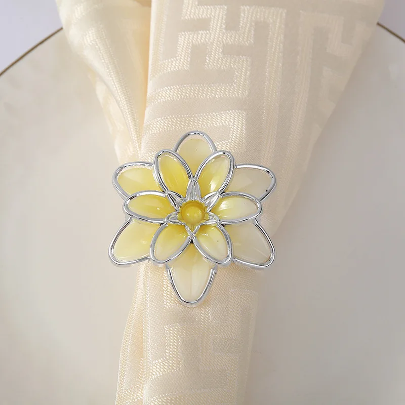 12PCS metal flower Western napkin ring Hotel set table Wedding wedding buckle | Дом и сад