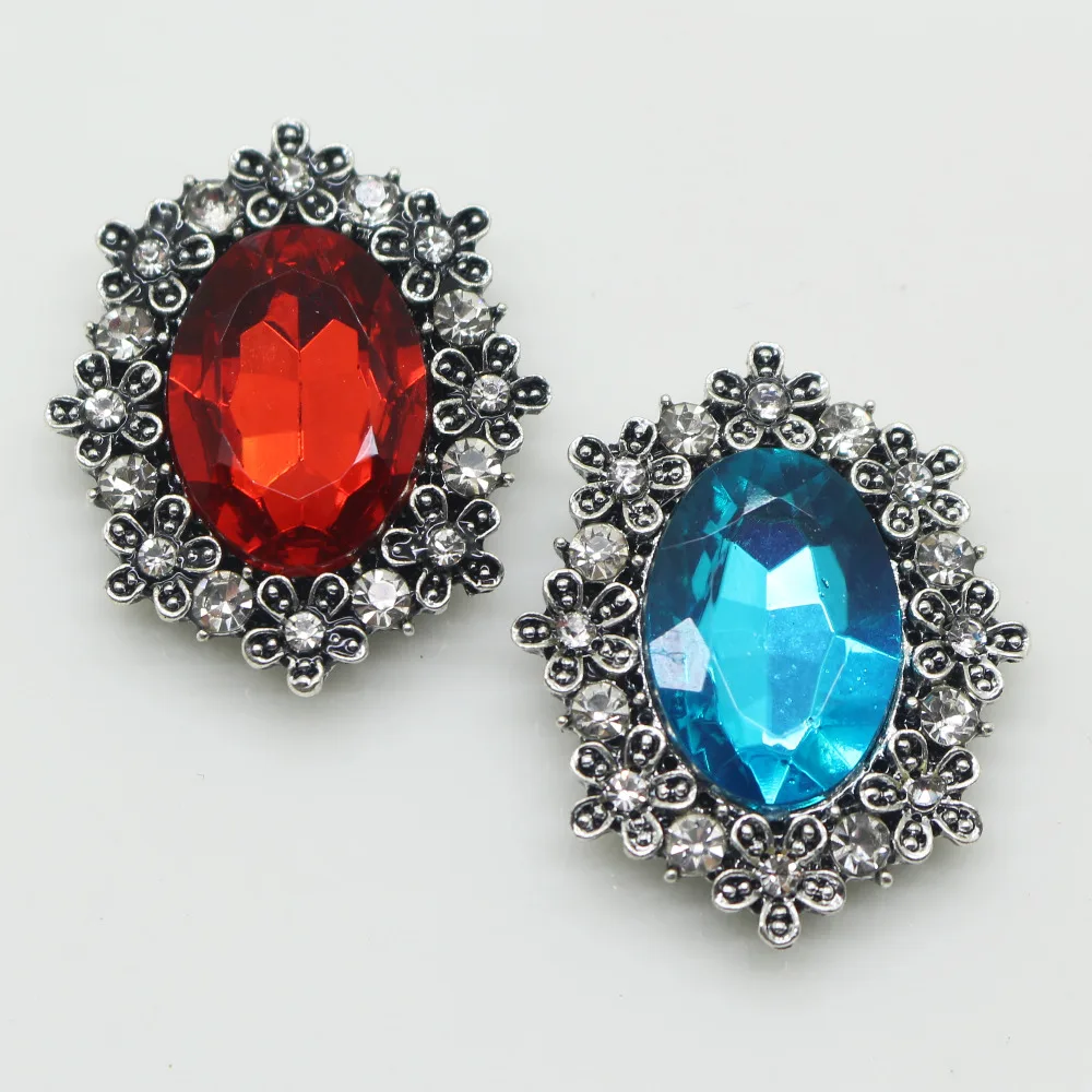 10 шт. 25*30 мм цветные стразы в ретро стиле на пуговицах для свадебного декора|rhinestone