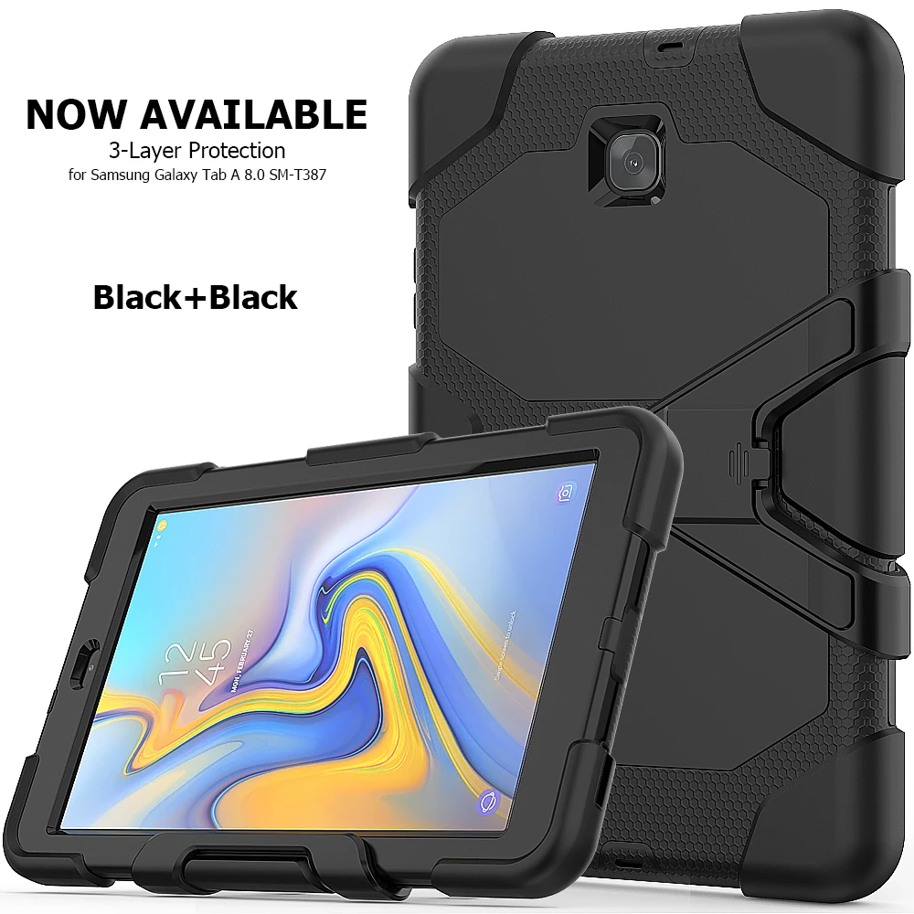 Дети Безопасный противоударный чехол для Samsung Galaxy Tab 8,0 T387 SM-T387 Tablet Heavy Duty Силикон+ PC подставка чехол принципиально+ ручка