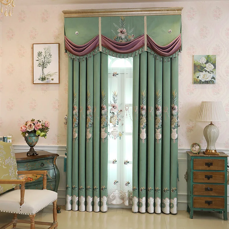 Снег Тиффани вышивка Европейский идиллический Новый синель затенение шторы для