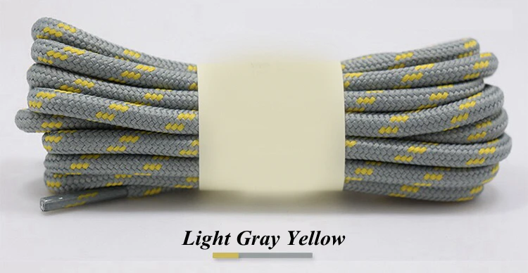 Light gray yellow 1 пара Спорт на открытом воздухе круглые шнурки для ботинок Пеший Туризм скользящая веревка обуви теннисные туфли с кружевами шнурки strings100/120/140/160 см 19 Цвета - Цвет: Light gray yellow