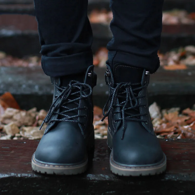 Хорошая Зимние ботильоны из натуральной кожи для мужчин сохраняющие Тепло