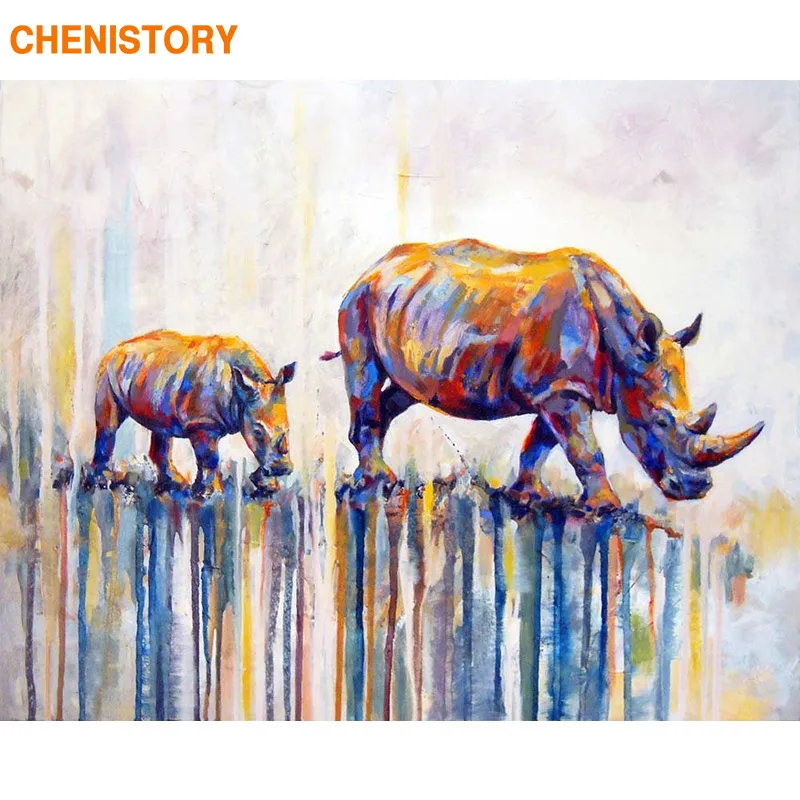 

CHENISTORY Frameless Bull Animals Diy Oil Painting By Numbers Modern Home Wall Art Picture Acrylic Paint By Numbers 40x50cm Arts