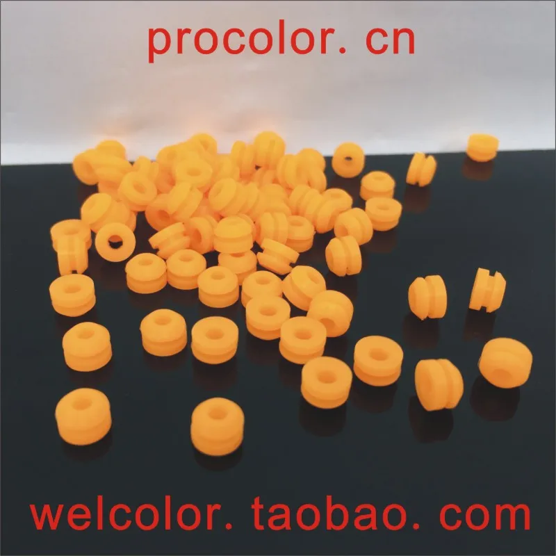 

T-shaped Orange silicone rubber grommets Protector sleeves Over-wire coils Outlet loops wire protection sleev 5 3/16" 5.0 2.5 mm