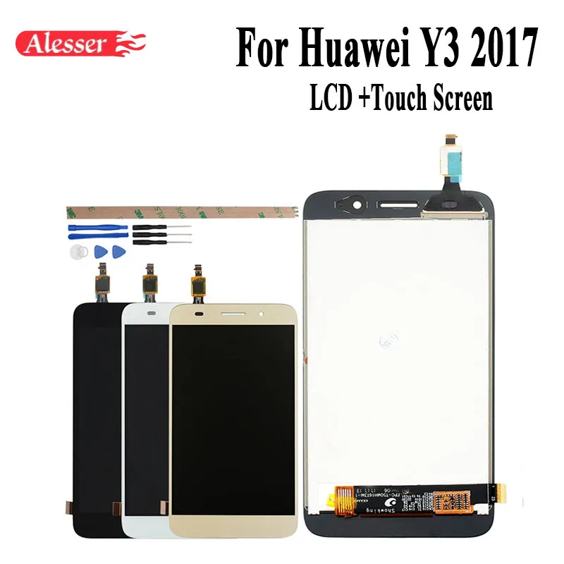 Alesser для huawei Y3 2017 ЖК дисплей и сенсорный экран в сборе 5 0 ''запасные аксессуары