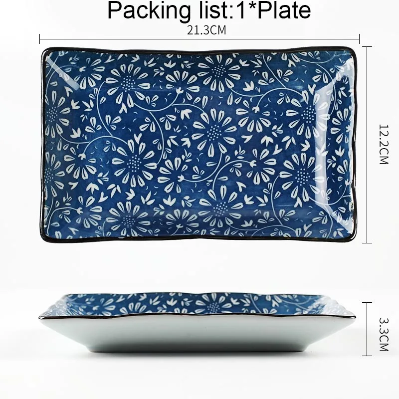 8 5 дюймовая ретро-тарелка в японском стиле сине-белая фарфоровая тарелка виде