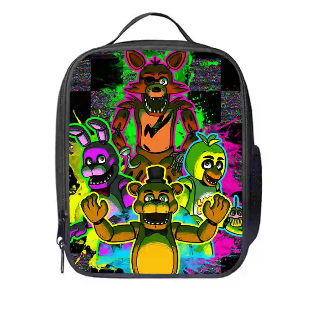 FNAF сумка для ланча индивидуальные Фредди для женщин, мужчин, подростков, мальчиков и девочек, детские сумки Чика; Фокси, школьный изолированный охладитель, сумка-тоут - Цвет: 011LB27