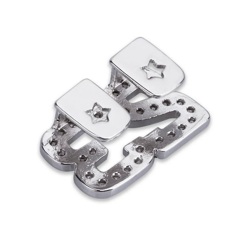 В стиле «хип-хоп» Micro Pave CZ Циркон Bling льдом номер 23 один зубы grillz Gold серебро зубные насадки для Для мужчин Мужской панк ювелирные изделия