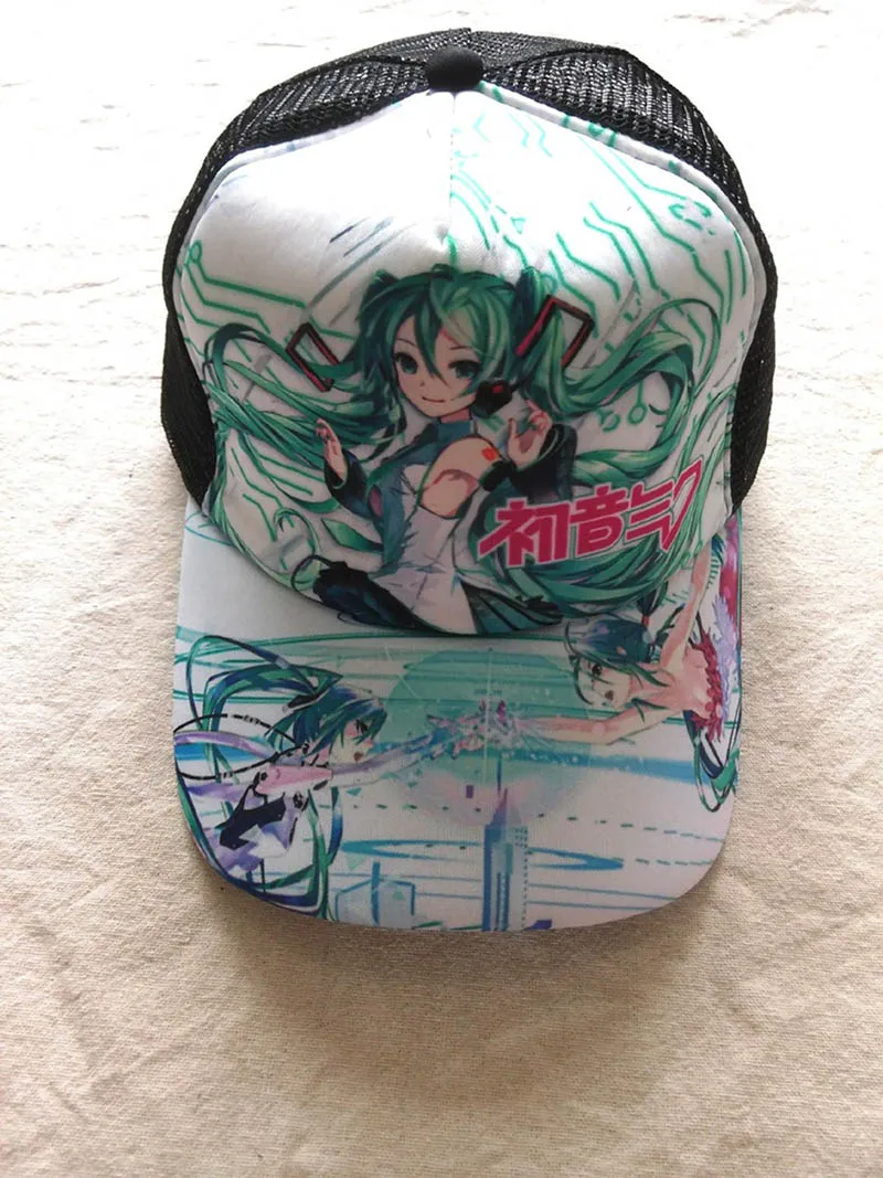 Аниме ACG Hatsune Miku Бейсбол остроконечная Кепка Snapback девушка солнцезащитная Кепка с сеткой