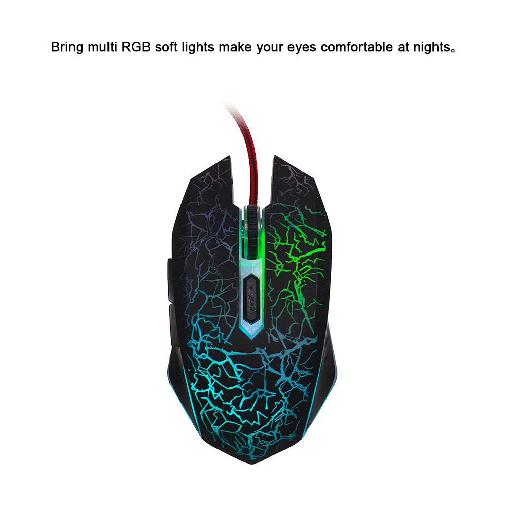 Проводная игровая мышь RGB эргономичная игровая мышь 4 dpi 2400 dpi Max USB компьютерная мышь PC ноутбук игровая мышь