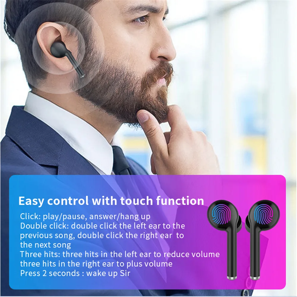 Беспроводные наушники TW40 TWS Hi-Fi стереонаушники с басами Bluetooth 5 0 Интеллектуальные