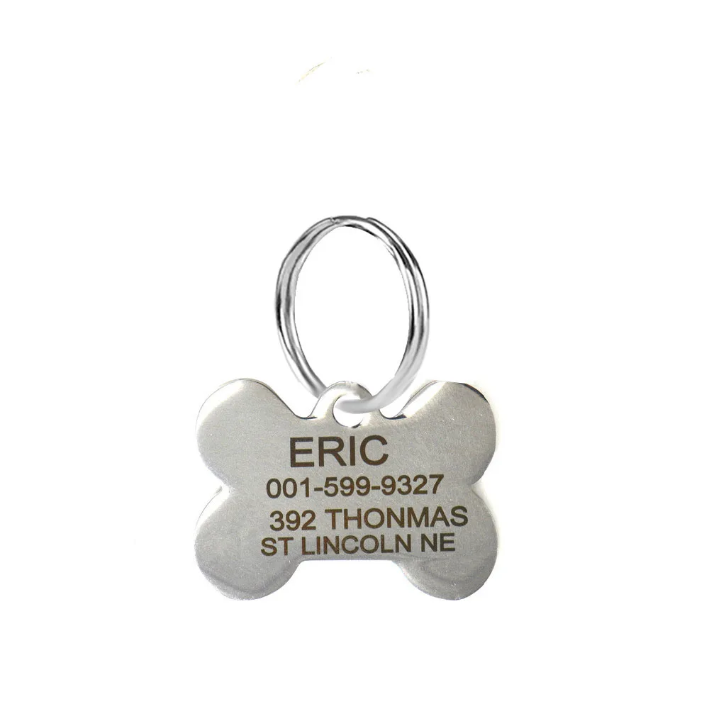 Гравировка текста на передней и задней сторонах из нержавеющей стали pet dog tag индивидуальные QR Имя адрес телефон бесплатные игрушки крепления