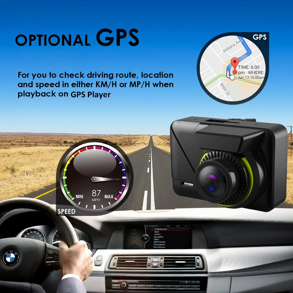 AXZONE GPS WIFI Автомобильный видеорегистратор рекордер 1 5 &quotАвтомобильный 1080P FHD