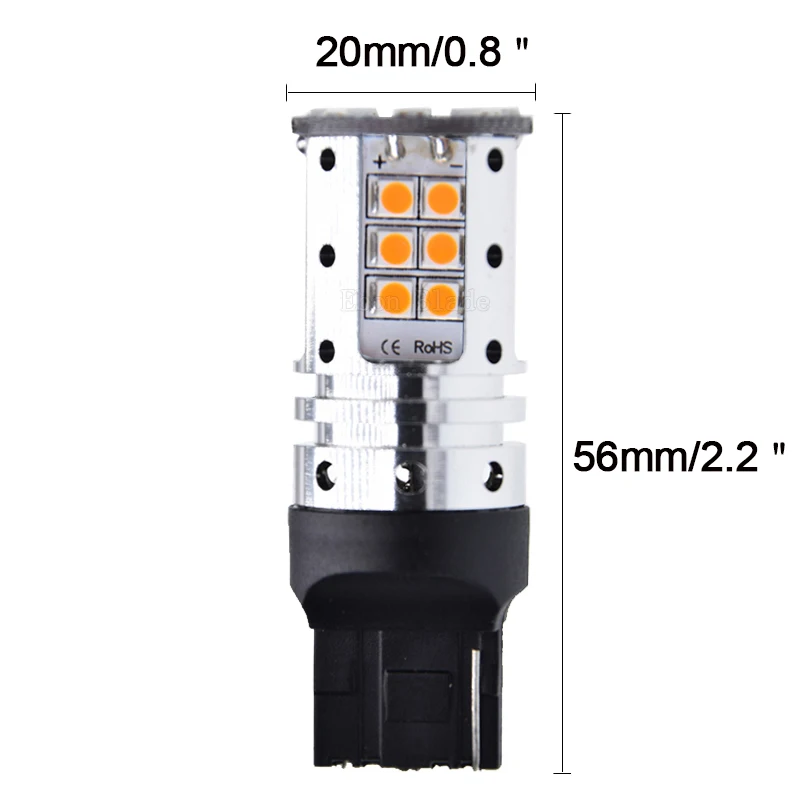 2 x нет резистор нет Hyper Flash T20 7440 W21W WY21W желтый оранжевый 3030 светодиодный лампы автомобилей сигнала поворота светильник Canbus Светодиодные лампы 12V 24V