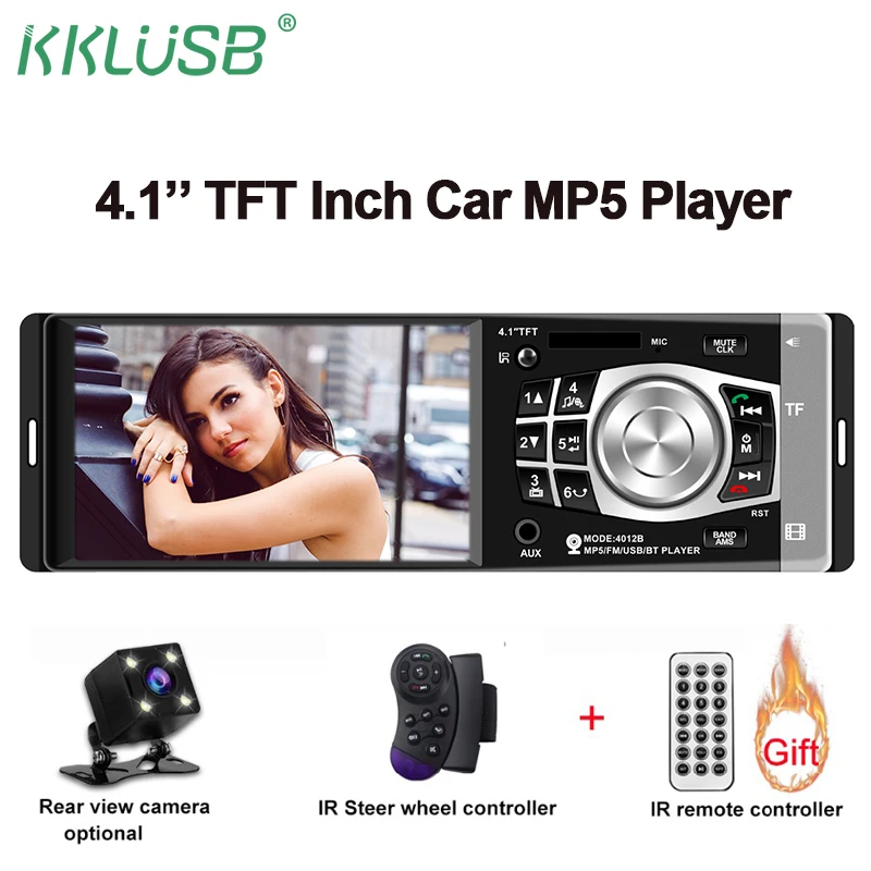 Автомобильное радио стерео 1 din FM авто аудио Bluetooth Авторадио Поддержка камеры