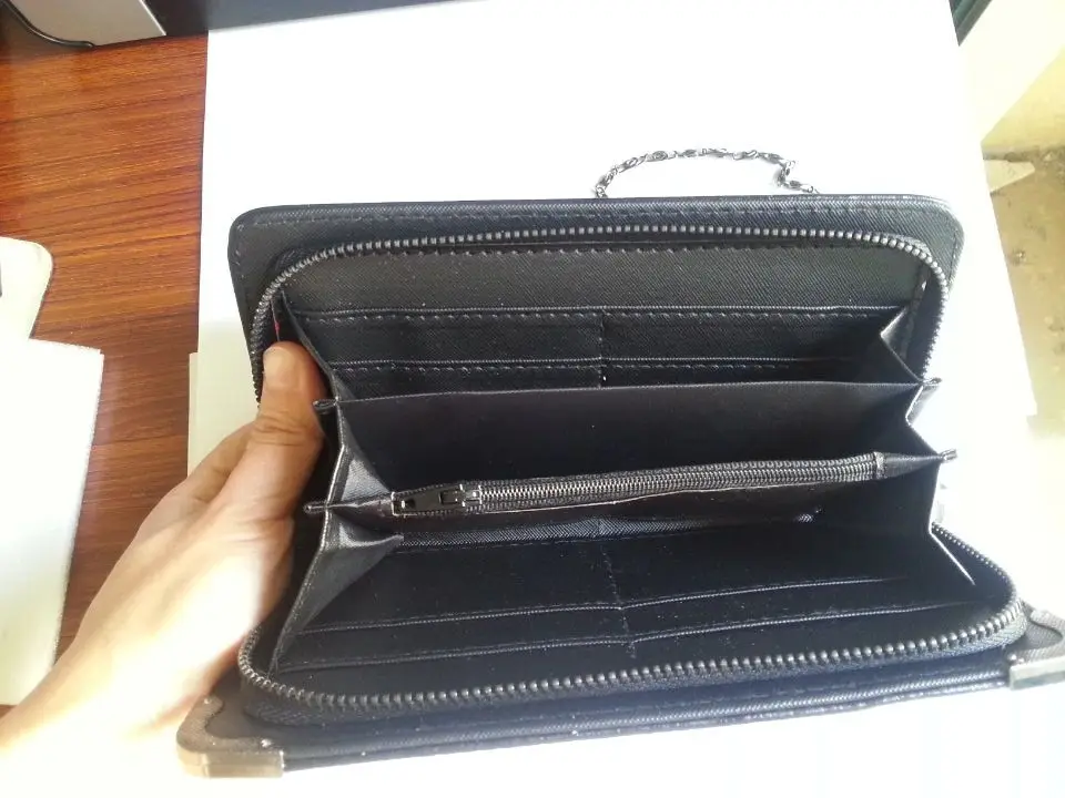 Винтажный кожаный кошелек с изображением черепа Женская длинная Сумочка для