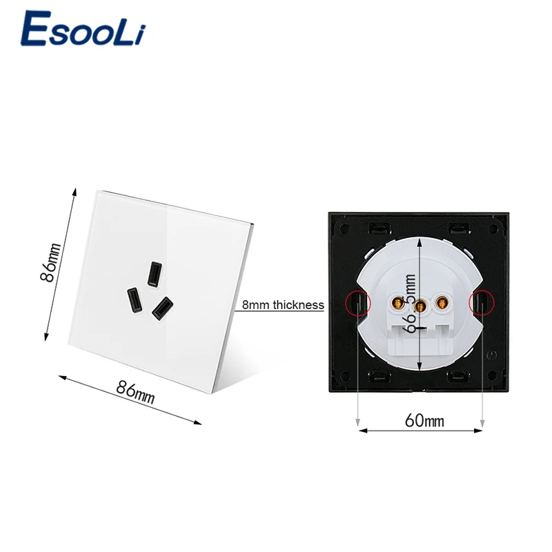 Esooli 3 полюса AU стандарт кондиционера настенная стеклянная панель электрическая