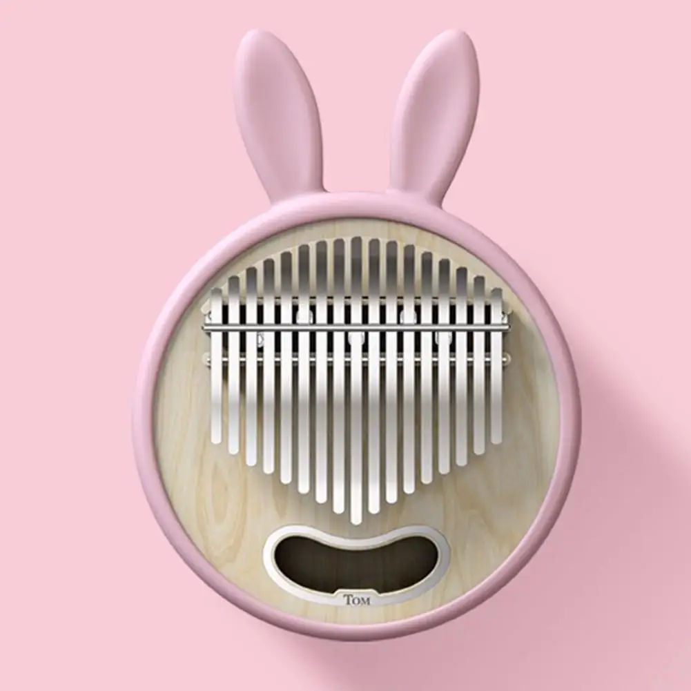 Новейшая 17 клавишная клавиатура Kalimba Mbira Fingertips Piano с милым мультяшным Кроликом, котом, медведем для девочек, детей, начинающих, подарки