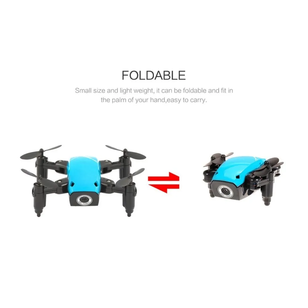 S9/S9W(камера) Drone2.4G мини складной Дрон 360 градусов флип один ключ возврат Безголовый режим H/L скорость SwitchRC Квадрокоптер со светом