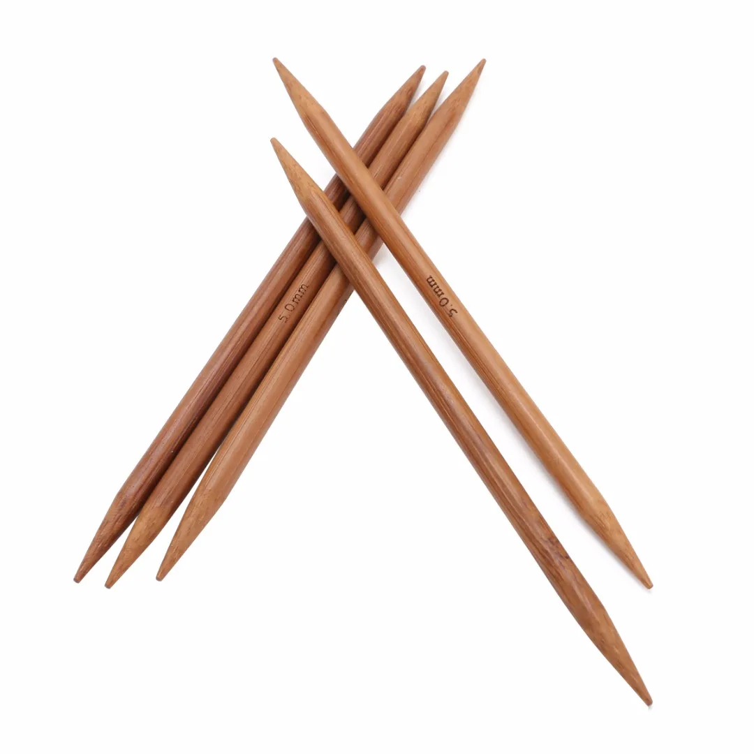 

55pcs Double Pointed Knitting Needles 11 Sizes 13cm Carbonized Bamboo Needles Set DIY Sewing Accessories for Weaving Scarf