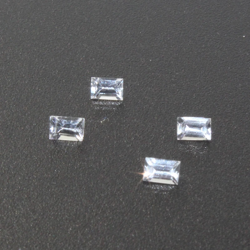 Драгоценный камень с изумрудной огранкой Белый сапфир 2 мм * 3 мм|Стразы и