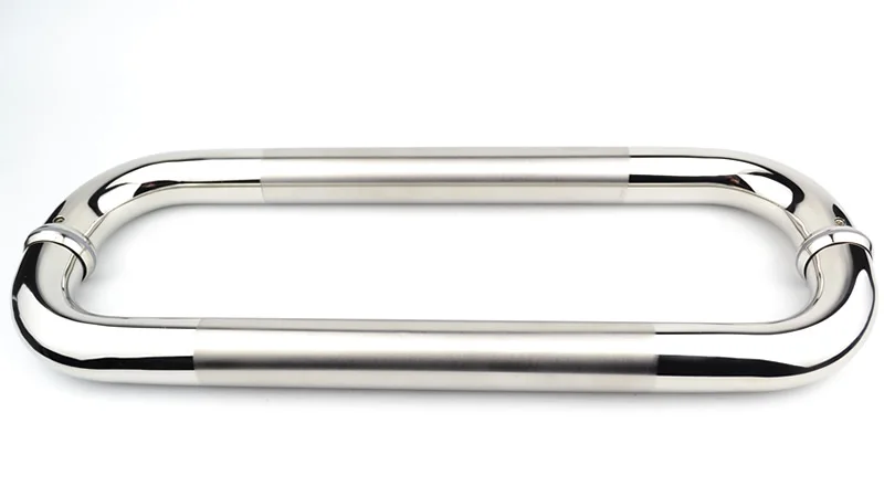 Душевая ручка из нержавеющей стали одна пара c образная для стеклянных дверей