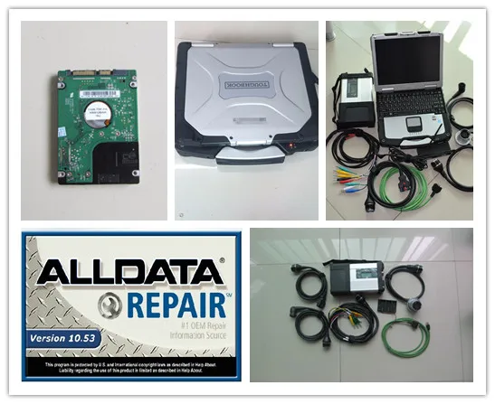 2021 Супер Mb Star c5 и Alldata 10 53 программное обеспечение в Hdd 1 ТБ с ноутбуком CF30 для