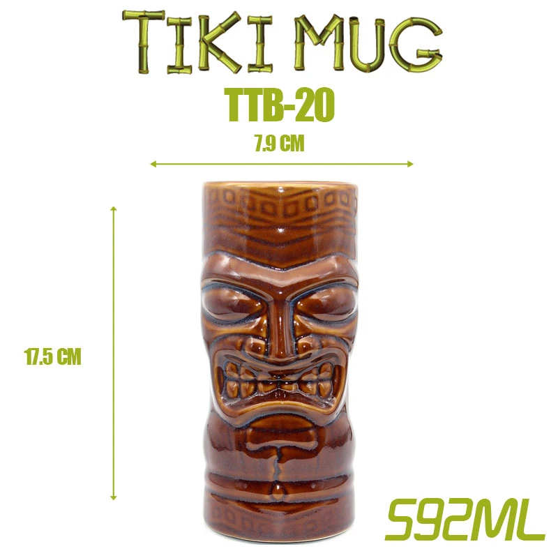 Гавайские кружки Tiki, Коктейльные кружки, пивные кружки, кружки для вина, керамические кружки Tiki, отлично подходят для коктейльных напитков, вечерние кружки