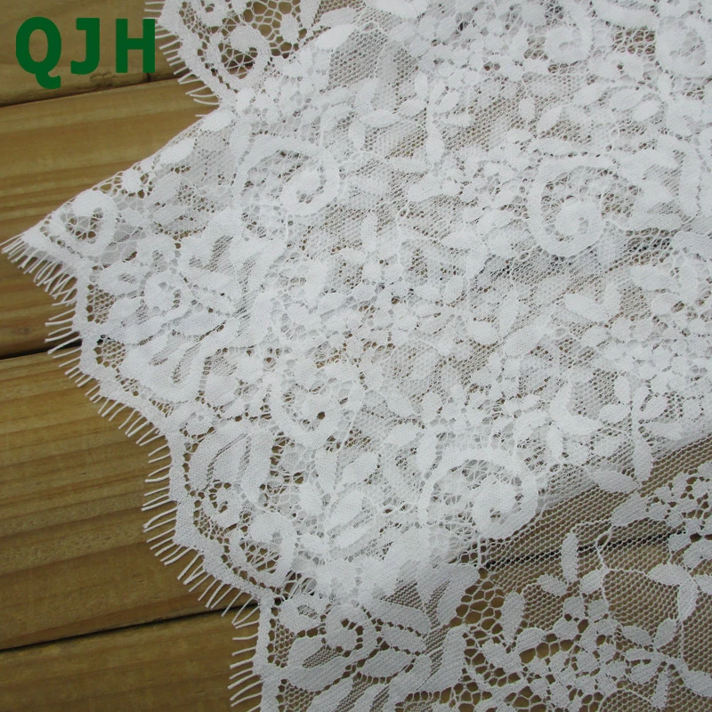 

Wholesale 19cm Width 3 meters Polyester Eyelashes Lace Trims For DIY Sewing Clothing Accessories Good Quality Exquisite Ribbon